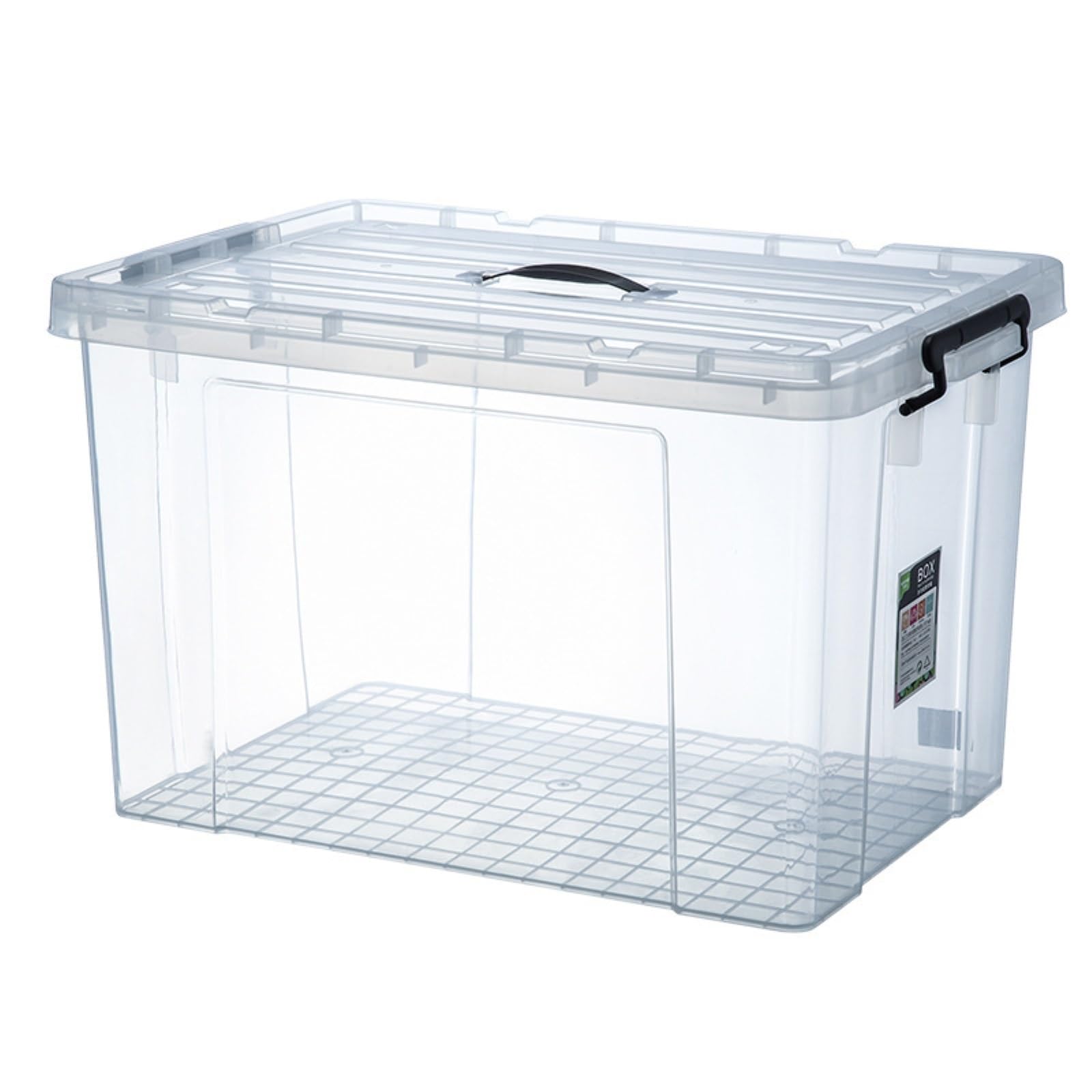 Cajas Almacenaje Caja de almacenamiento con asa y hebillas de cierre, contenedores de plástico, Caja de almacenamiento transparente, caja organizadora de ropa para Organizar Ropa Libros Herramientas (