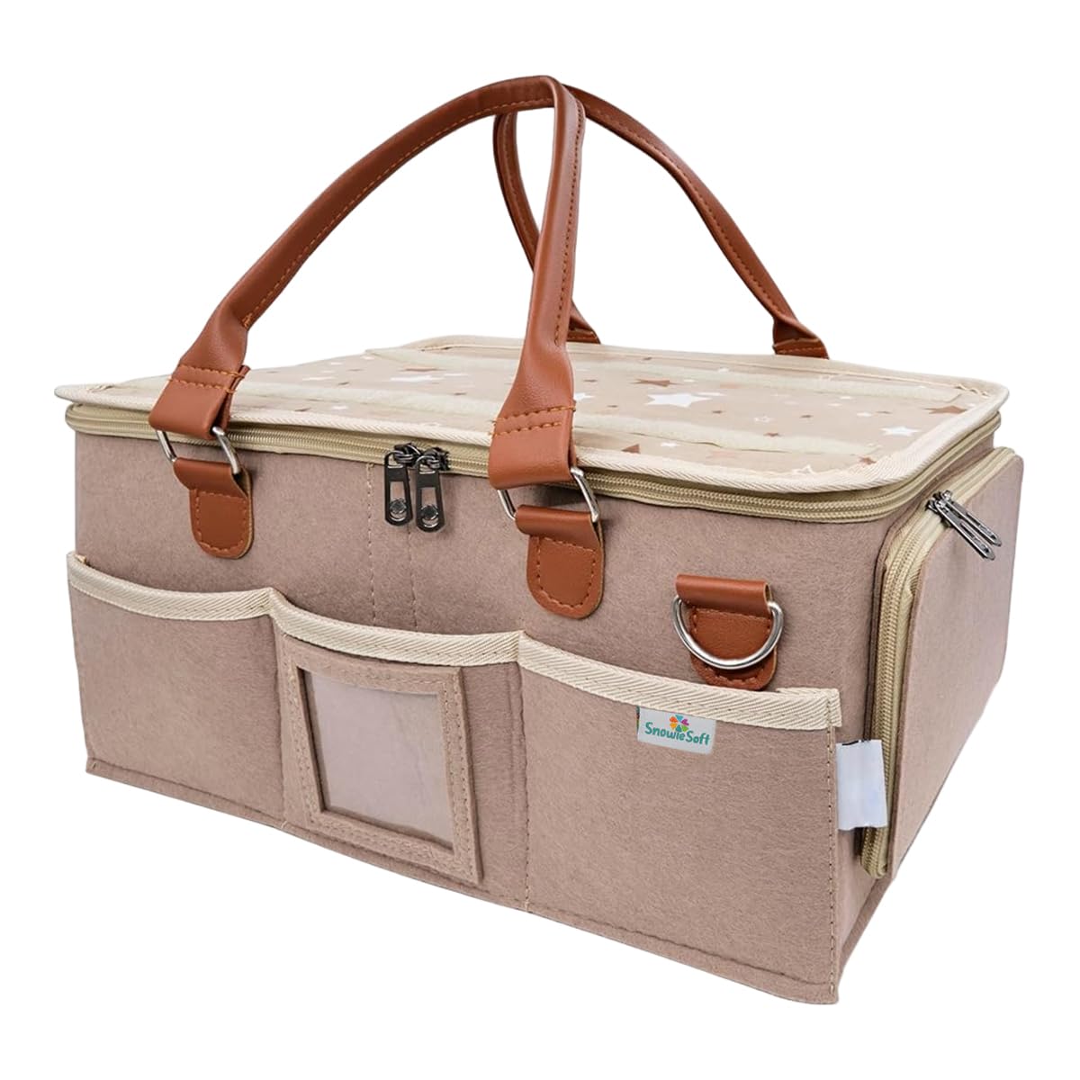 snowie soft Baby Diaper Bag Felt Baby Diaper Caddy Bags Organizer Basket with Handle Multi Compartments Carry All Mommy Bag Babies Things Organizer New Born Essentials-picture-36