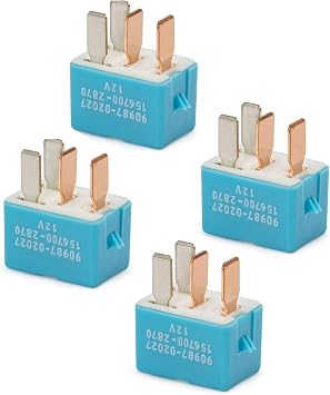 90987-02027 156700-2870 Relay 4 pcs 12V 4 pin Multi Relay Compatible with Toyota AVALON COROLLA CAMRY TUNDRA TACOMA RAV4 4RUNNER PRIUS Compatible with LEXUS RX350 IS300 GX460 90080-87026 90987-02028