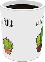 Vista 3 de Trend Setters Don't Be a Prick – Diseño de cactus suculenta – Frase Punny – Taza divertida de café o té de 11 oz – Perfecto para regalar