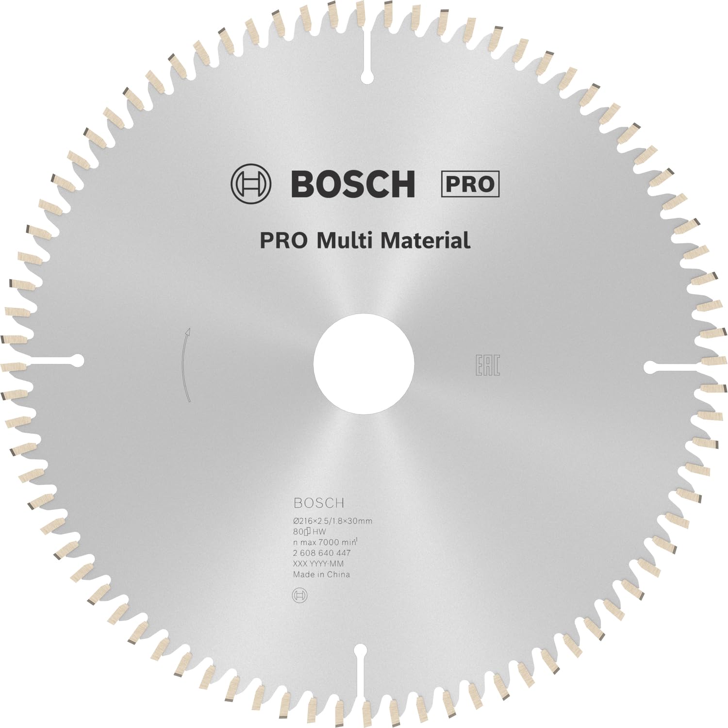 2608640447 Circular Saw BladeMulti Material Mub 8.5inx30mm 80T