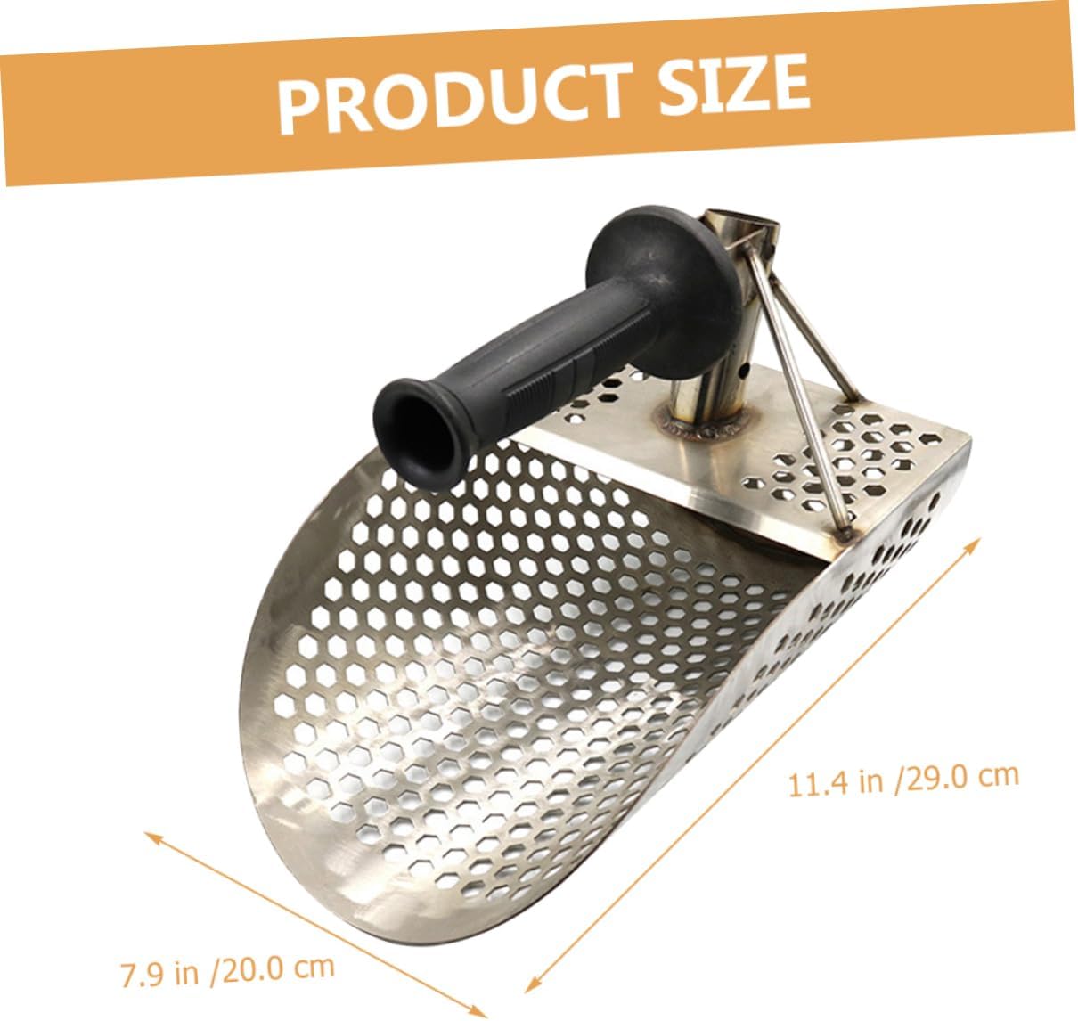Toyvian Stainless Steel Metal Detector Shovel for Beach Lightweight Sand Scoop for Efficient Soil Sifting Ergonomic Handle for Comfortable Use Treasure Hunting