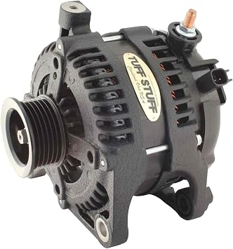 Tuff StuffTUFF-STUFF Alternator, 250 amp, 12V, External Regulator, 6 Rib Serpentine Pulley, Black Wrinkle, Jeep Wrangler JK 2007-11, Each