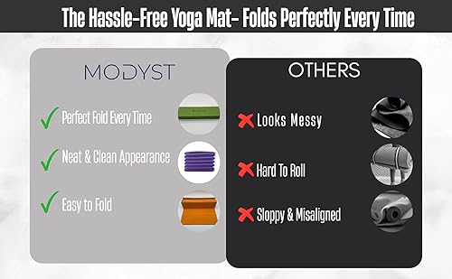 Miniatura 3 de Modyst Tapete de yoga plegable sin enrollamiento, tapete de yoga plegable de TPE, tapete de ejercicio plegable para yoga, pilates, entrenamientos de