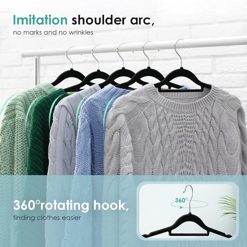 Beflockter Kleiderbügel, rutschfeste Samt-Kleiderbügel, robuster Organizer, zur Aufbewahrung von Hosen, Mänteln und Hemden für Mäntel, Hosen(10PCS)