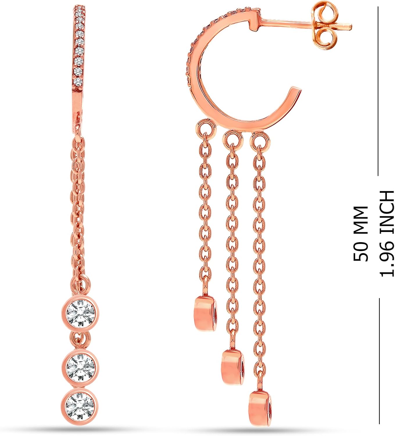 LeCalla 925 Sterling Silver Dangle Earring Lightweight Tassel Long Chain Drop Dangle Earrings for Women