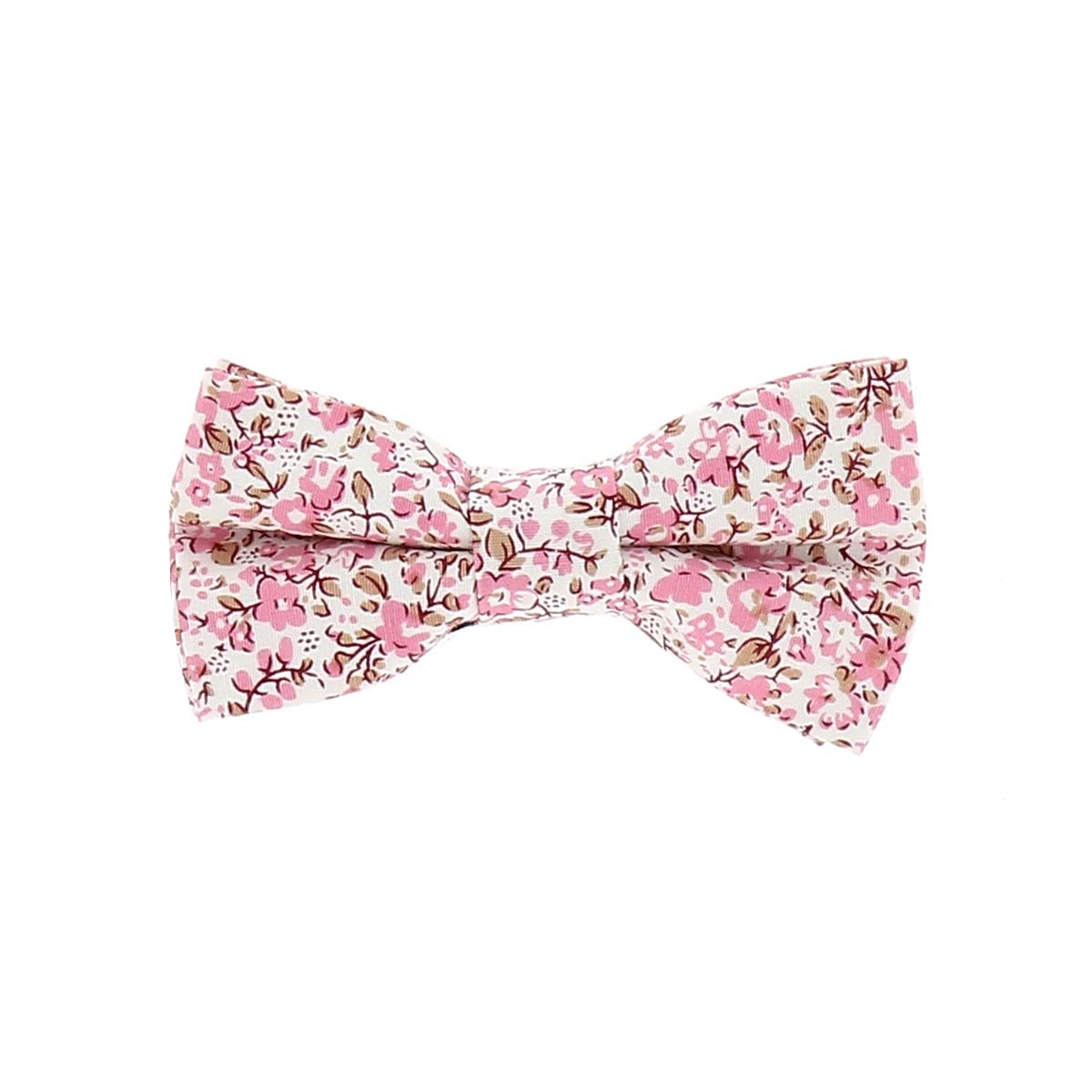 Krawatte Slim Schleife für Jungen, Altrosa und Weiß – Schleife für Kinder, rosa antik mit Blumen – Hochzeit Champeter – Brautjungfer Taufe, Blumenmotiv Krawatten