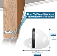 Vista 2 de Paquete de 10 topes de puerta autoadhesivos para piso, color blanco, sin taladro, con parachoques de puerta de goma, tope de puerta montado