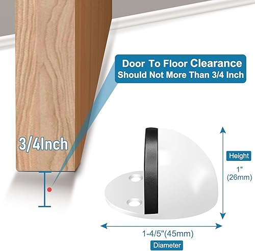 Miniatura 2 de Paquete de 8 topes de puerta autoadhesivos para la parte inferior de la puerta, parachoques de goma que amortigua el sonido, protector de pared de