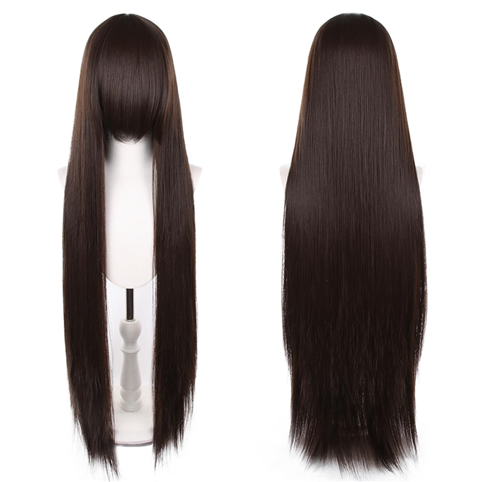 Photo 1 of XiongXiongLe Long Dark Brown Gold Wig - 40 Inch