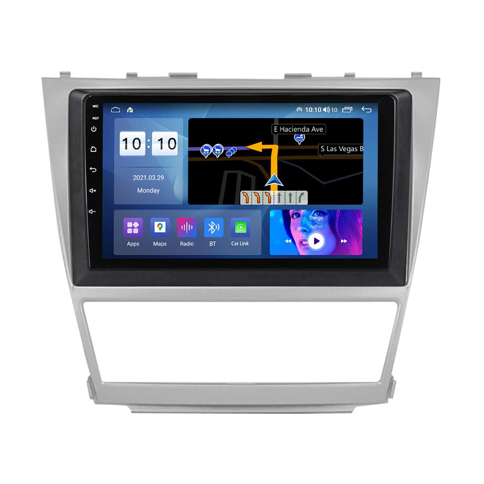 QXue Android 10.0/11.0 Car GPS Navigation for Toyota Camry 2007-2011,Car Stereo with FM Radio Touch Screen Rearview Camera Support Mirror Link Bluetooth Multifunction