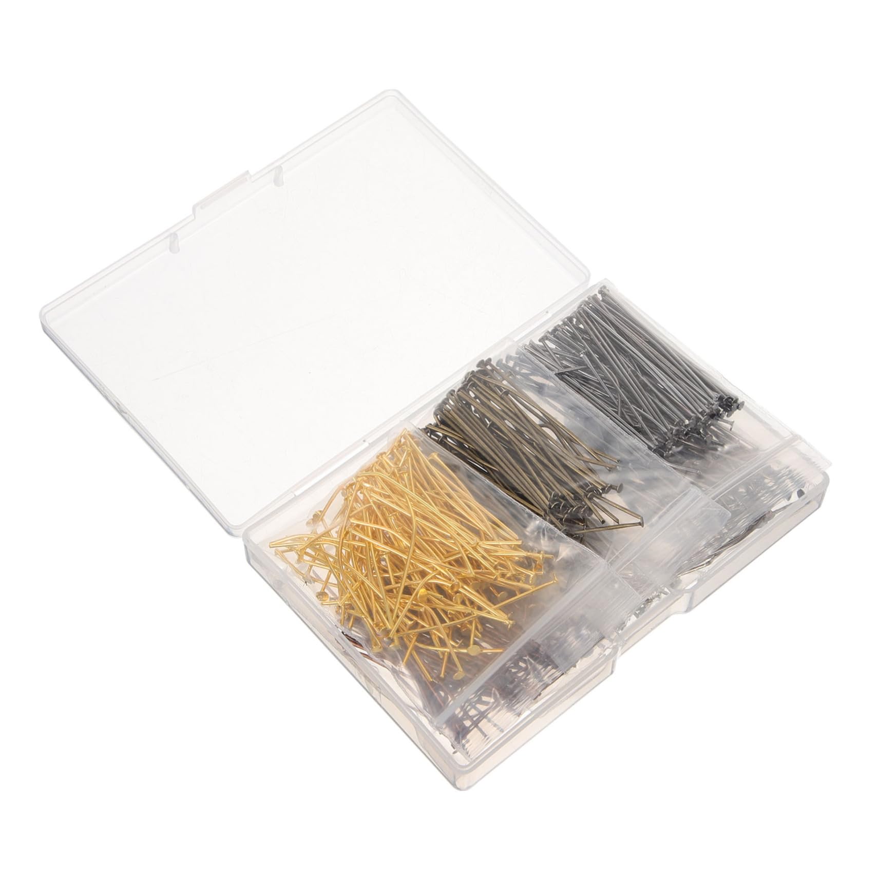 Angoily 5 Set Spillo Per Pin Sottili Forniture Numero Making Dress Tallone Piatto Fabbricazione Spilli A Testa Fai Da Te Risultati Della Creazione Di Gioielli Metallo 600 Pezzi * 5