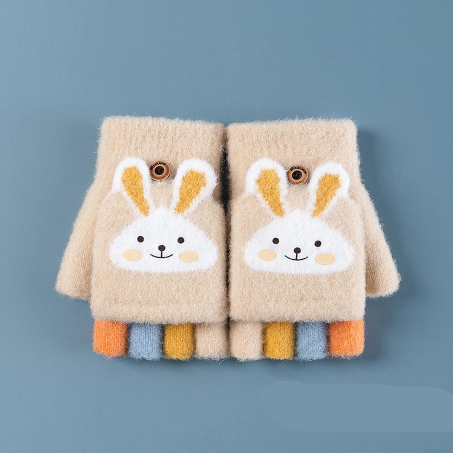 Fingerless Children's Winter Gloves (6-10 Years) Comfortable & Durable Multicolour (AGE 1-3 years) pack of 2 2