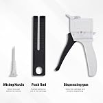 Zihvfzu Dispensing Kit d'armes, 50ml 1:1/1:2 Ratio de mélange manuel d'époxy AB Gun, utilisé pour extruder deux composants Adhésif avec une spécification de 50ml, Buses de mélange statiques incluses