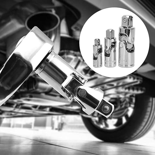 Miniatura 5 de Juego de 3 adaptadores de enchufe universal de acero templado de 14 pulgadas 38 pulgadas 12 pulgadas Kit de enchufe giratorio herramientas manuales