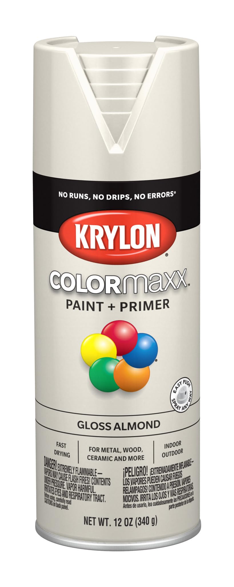 Krylon K05500007 Colormaxx Spray-Paints, Aerosol, Almond, 12 Ounce (Pack of 1)