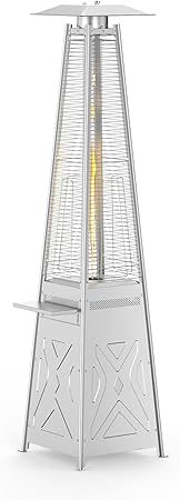 Review Outdoor Propane Patio Heater, Patio Pyramid Flame Heater with Wheels and Lid, 48,000 BTU Portable Outdoor Heater for Large Spaces, Outdoor Parties, Backyards and Gardens Review Outdoor Propane Patio Heater, Patio Pyramid Flame Heater with Wheels and Lid, 48,000 BTU Portable Outdoor Heater for Large Spaces, Outdoor Parties, Backyards and Gardens