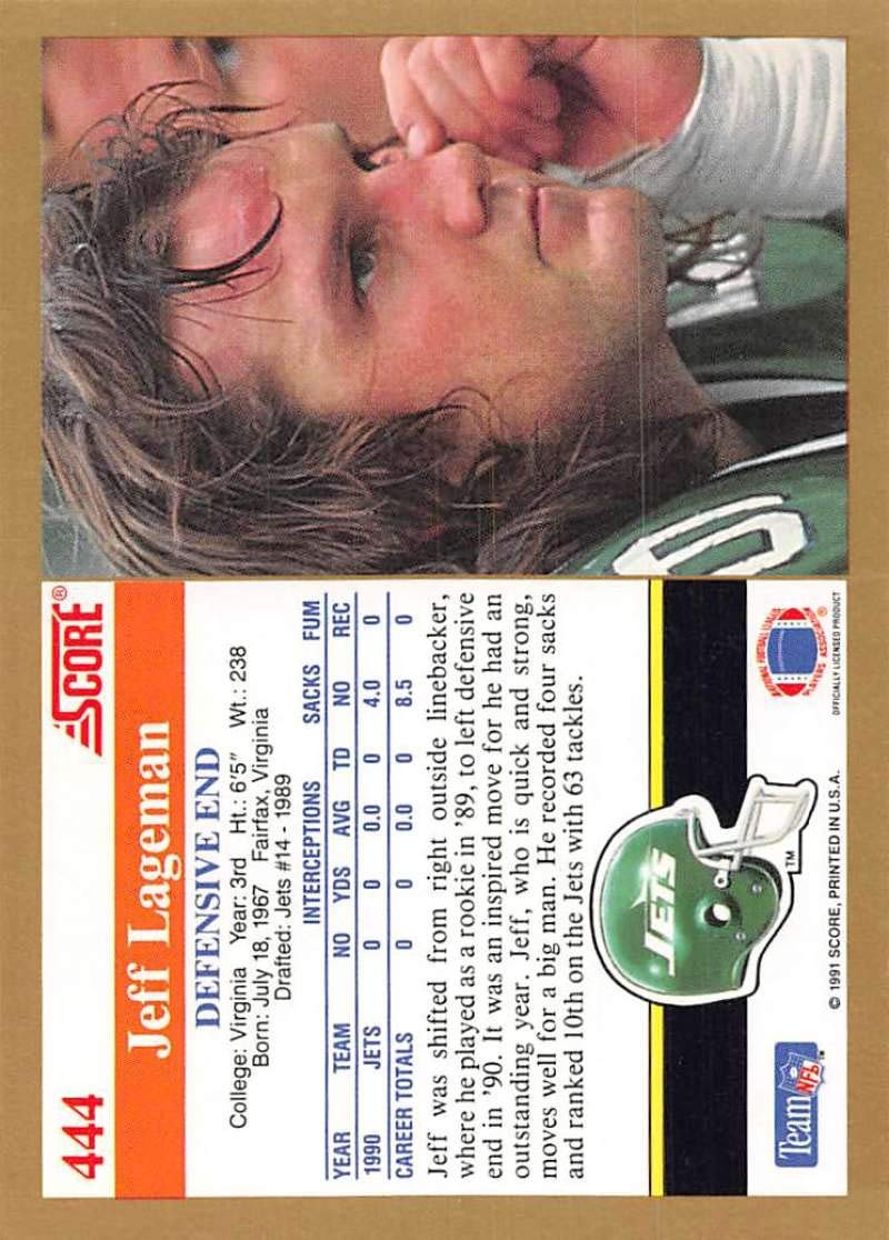 Amazon.com: 1991 Score Football #444 Jeff Lageman New York Jets