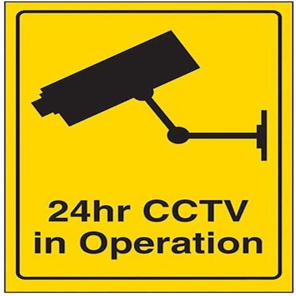 V Safety 24Hr CCTV Camera In Operation Sign - 150mm x 200mm - Self Adhesive Vinyl