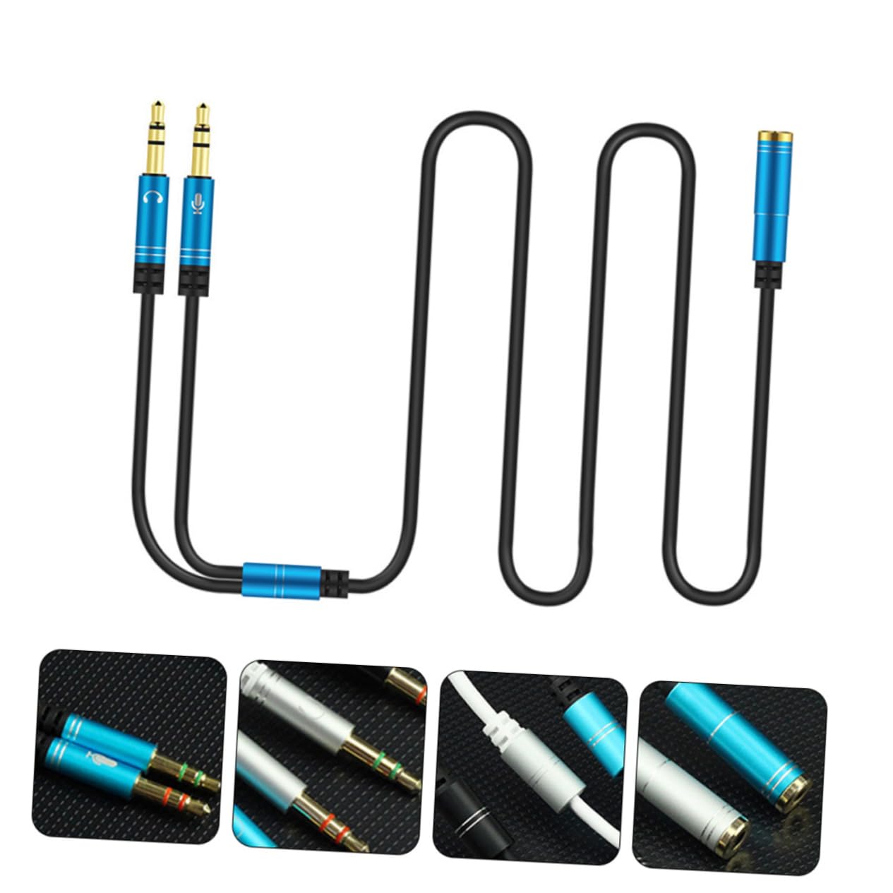 ABOOFAN 10pezzi Cavo Splitter Audio Per Microfono e Cuffie Adattatore Per Computer Con Doppi Jack Accessorio Versatile Per Smartphone e Tablet Colori
