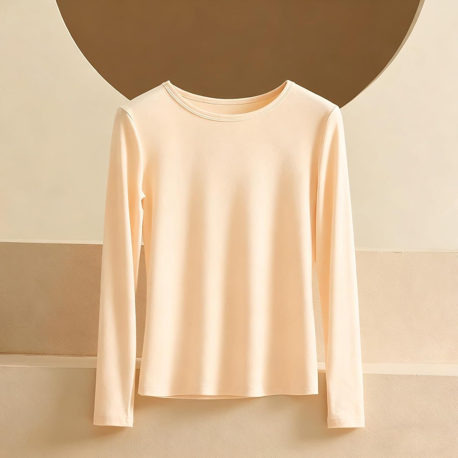 Women's Thermal Tops Long Sleeve Fleece Lined Underwear Tops Crew Neck Undershirt Ultra Soft Baselayer for Winter