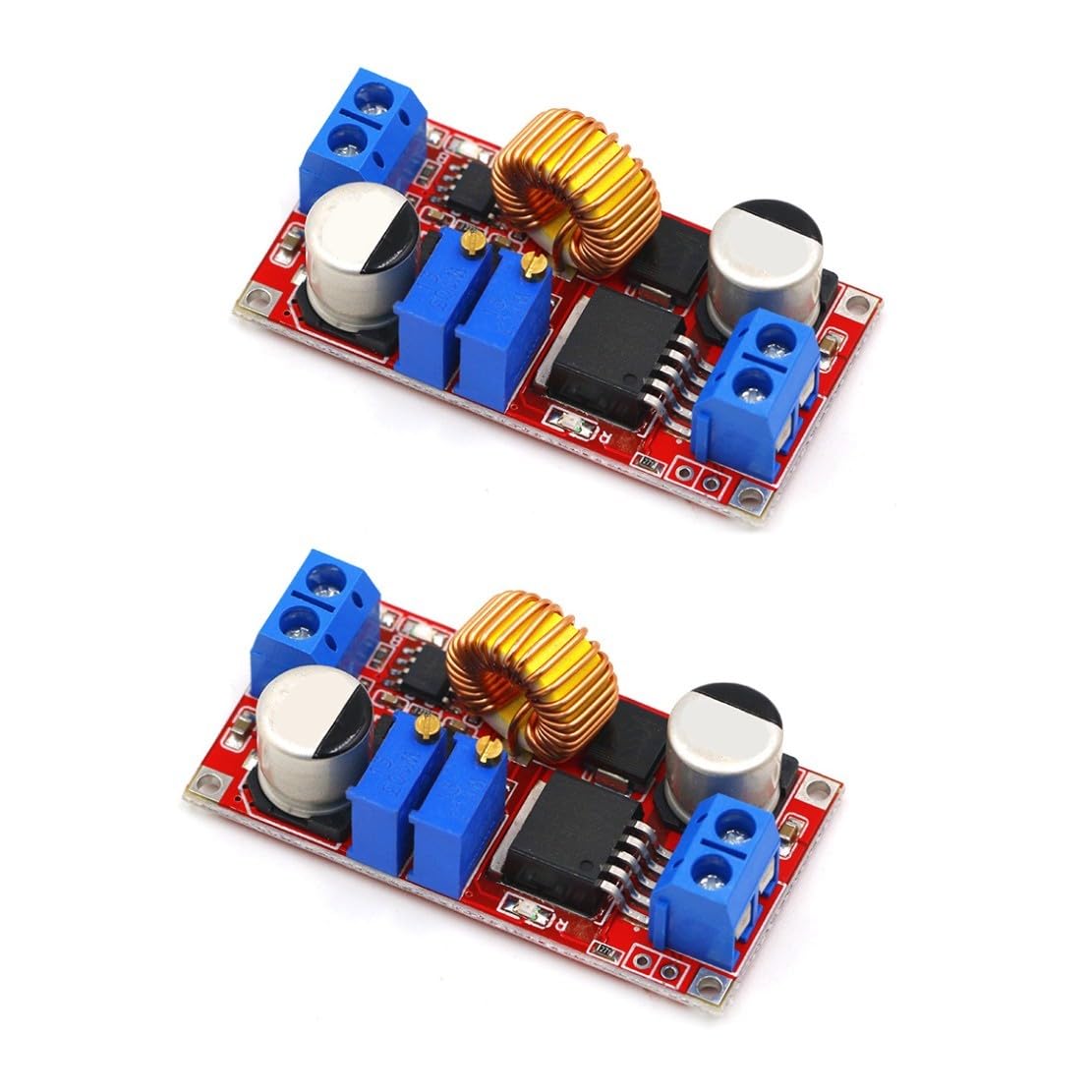 JZK 2Pcs XL4015 Max 5A DCto DC Adjustable Buck Converter 4-38V to 1.25-36V, High power LED constant current driver module, XL4015E1 DC Step Down Power Supply Voltage Regulator Module