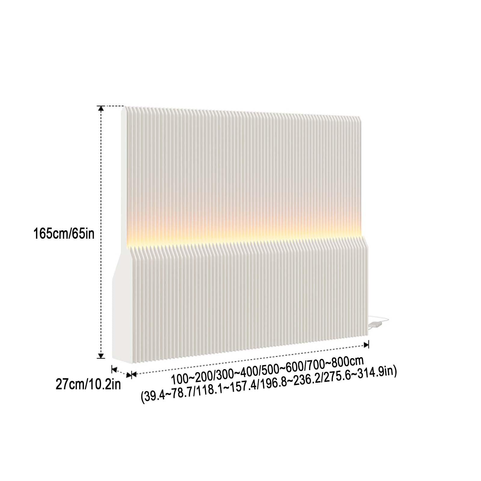 Pantallas de privacidad plegables con estantes de almacenamiento, pantalla de privacidad plegable de papel para interiores con iluminación, divisor de habitación retráctil de papel para separación de