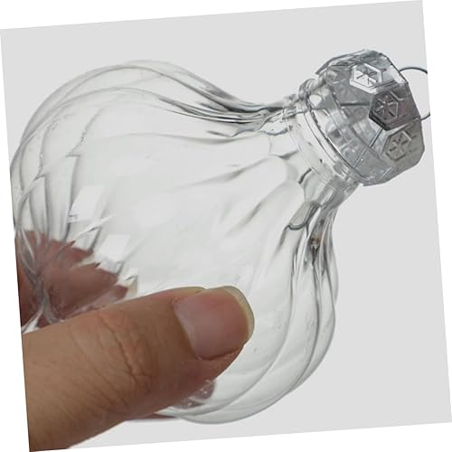 Miniatura 6 de BESTOYARD 6 bombillas de bola hueca para boda, adornos transparentes para manualidades, decoración colgante de Navidad, adornos de Navidad,