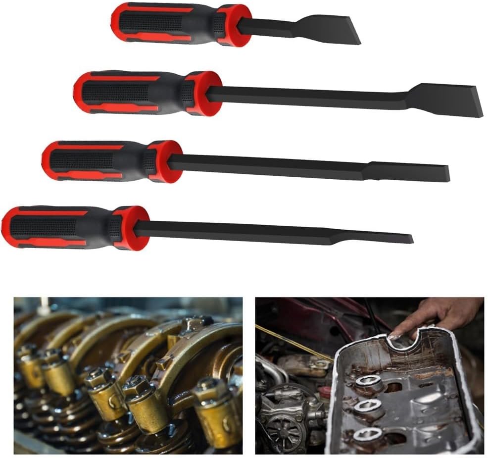 Automotive Gasket Scraper Set 4 Carbon Steel Blades With Ergonomic Handle For Efficient Cleaning Tasks(4 PCS)