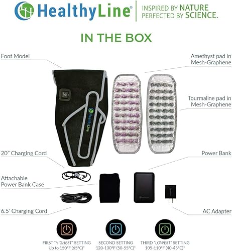 Miniatura 8 de Almohadilla térmica portátil de infrarrojo lejano para pies, amatista caliente, inserto de piedras preciosas de turmalina, eléctrica inalámbrica con