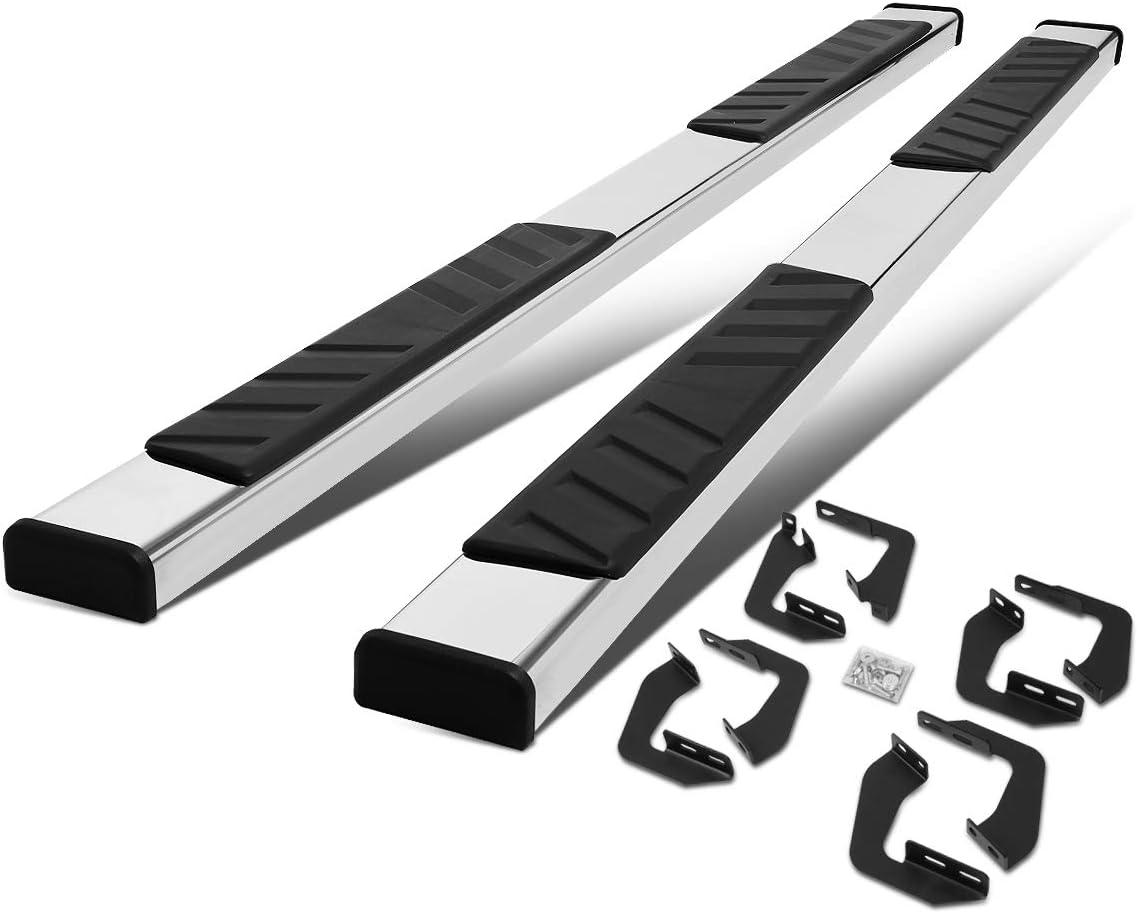 Auto Dynasty Flat Running Boards 5 Inches Step Bar Compatible with 2007-2021 Toyota Tundra CrewMax/Extended Crew Cab, Stainless Steel Side Step Nerf Bars, Polished Chrome