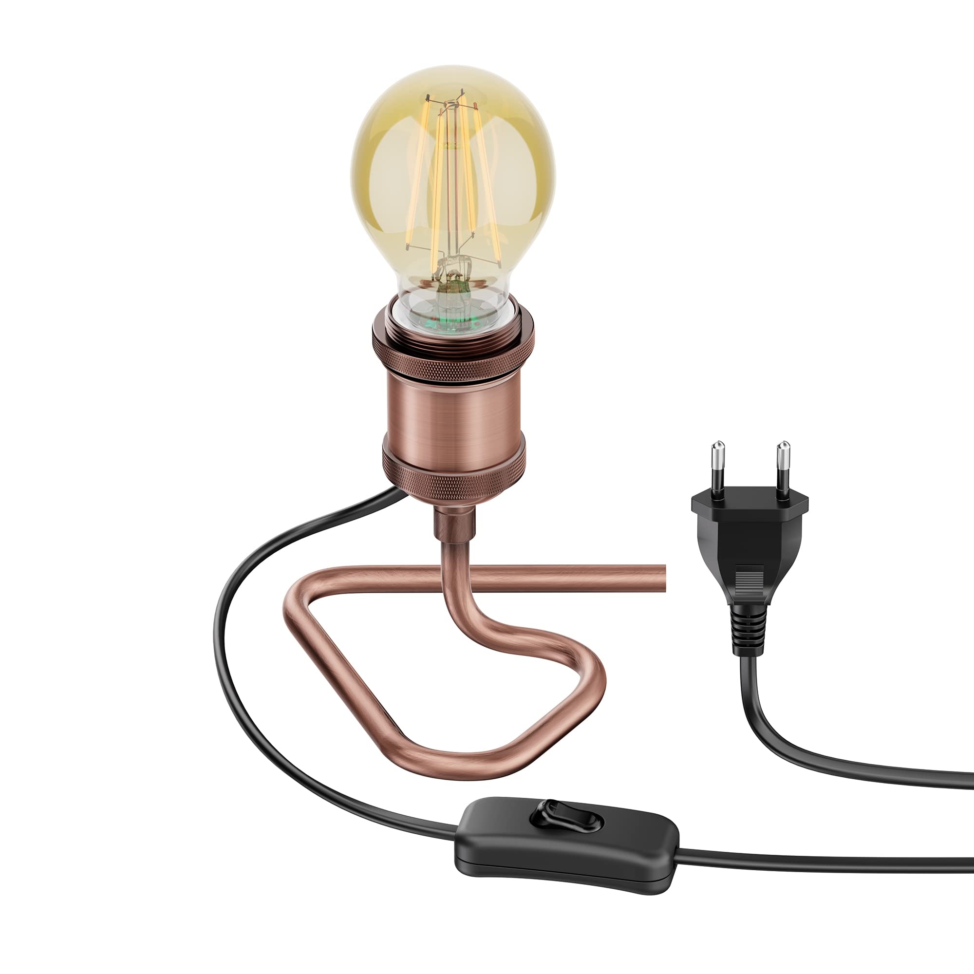 Tischlampe RETRA – Bronze mit E27-Fassung, Schalter, LED-Lampe 778 lm warmweiß