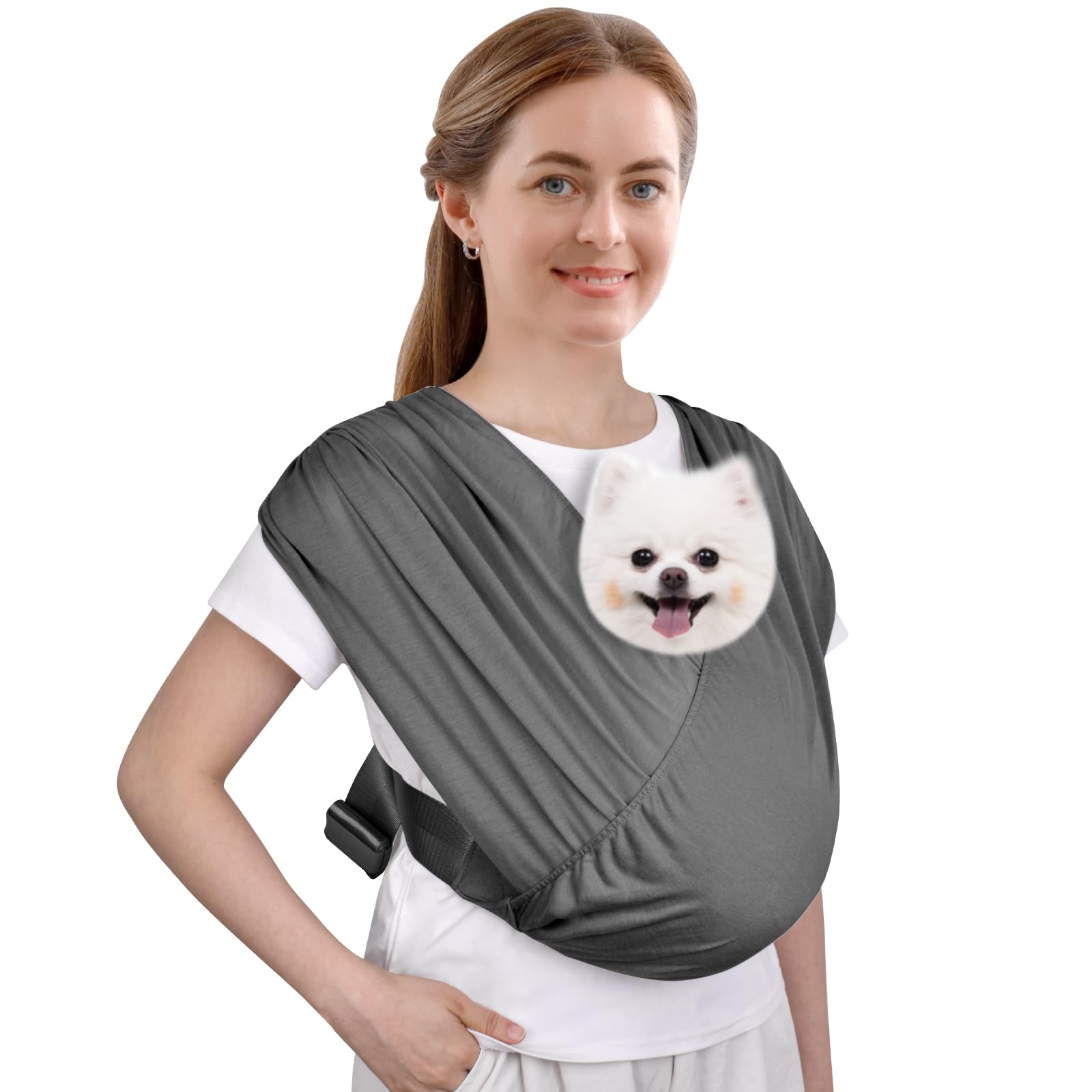 CUBY Swaddle Dog Sling Carrier for Small Dogs, Front Pet Sling Carrier Chest,Hands Free Adjustable Cat Sling Carrier Soft Cotton Reducing Pain Puppy