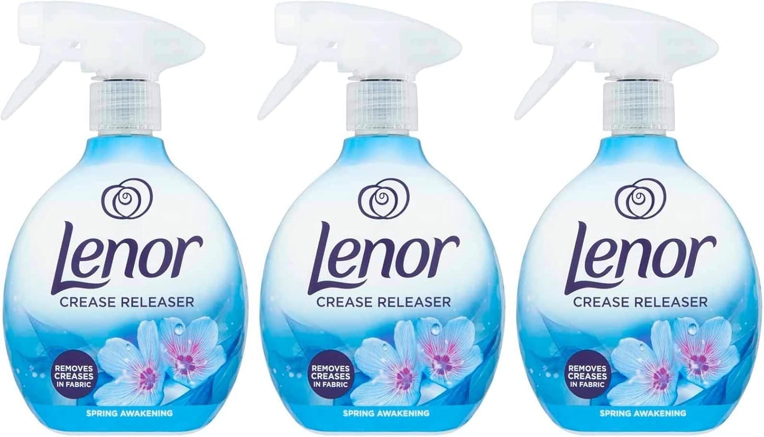Lenor Crease Releaser Spray Removes Creases in Fabric. Spring Awakening Scent, Package of Three, 3 x 500ml