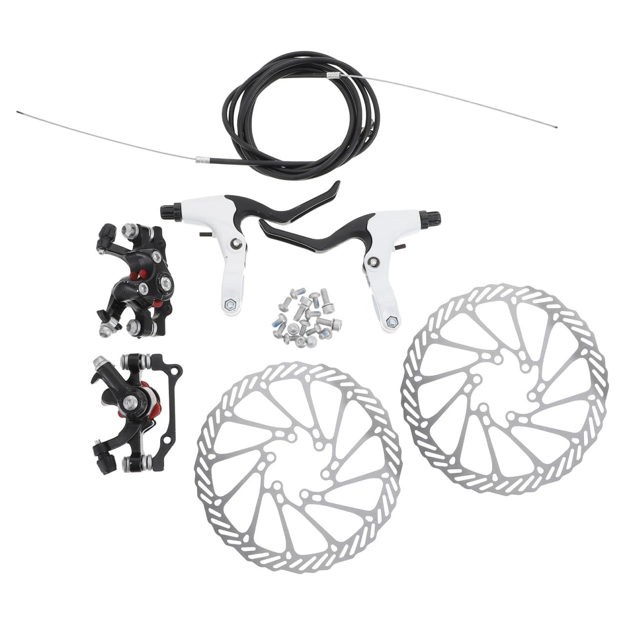 Juego de Frenos de Disco y Soporte Multipunto para Bicicleta Reduce Deformación Diseño Hueco Oblicuo Plástico Resistente y Evacuación Rápida de Agua para Ciclismo