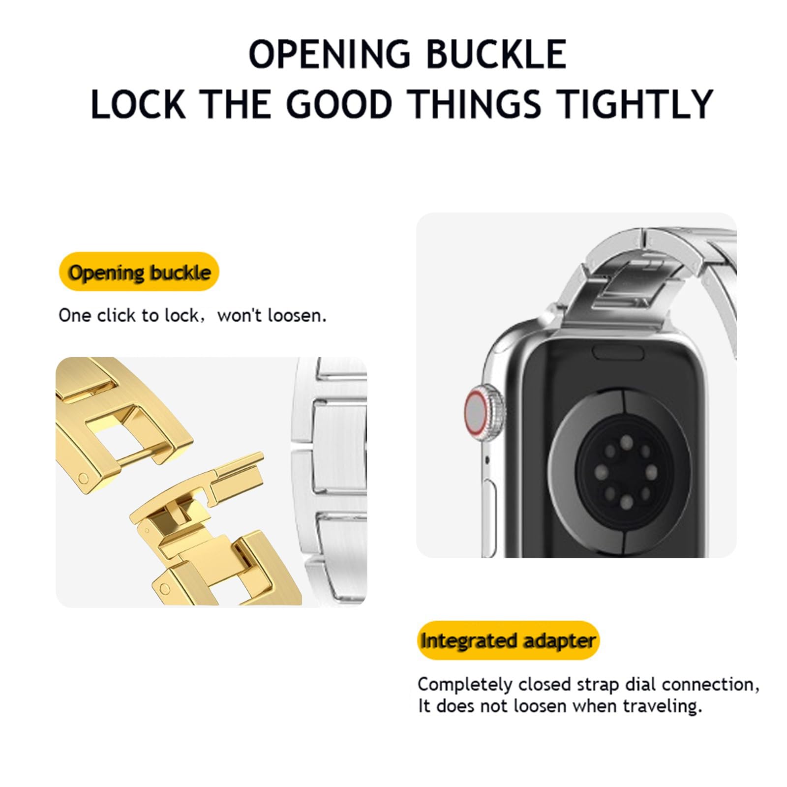 Pasek kompatybilny z zegarkiem Apple Watch 49 mm, 45 mm, 44 mm, 42 mm, 41 mm, 40 mm, 38 mm, zapasowa metalowa opaska na nadgarstek ze stali nierdzewnej do iWatch SE Ultra 1, 2, serii 9, 8, 7,