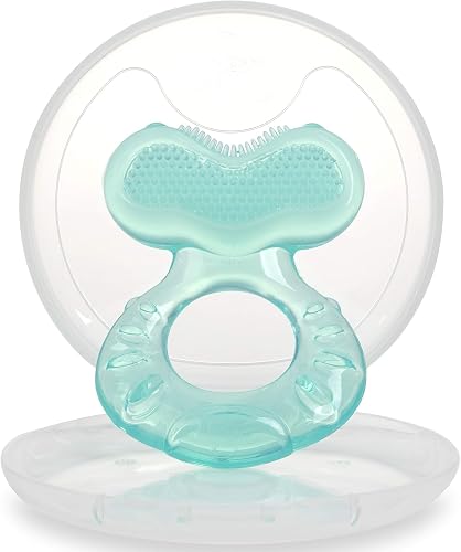 Nuby Teethe-eez souple en silicone | Anneau de dentition en silicone avec surface pour masser les dents | étui hygiéniqu
