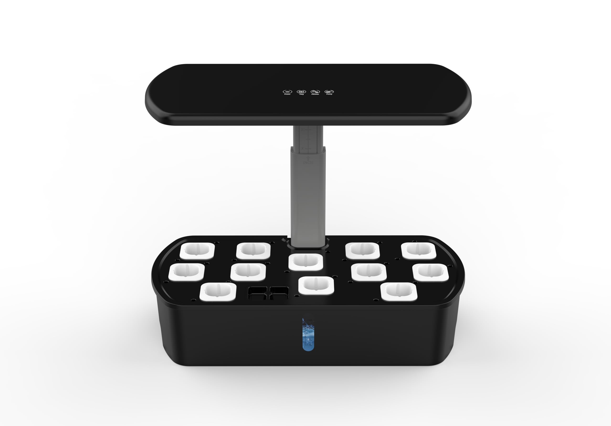 F.B Sistema de Cultivo Hidropónico Kit de Cultivo Interior con Iluminación LED Automática, Huerto Interior con Temporizador Automático, Altura Ajustable (12 Vainas)