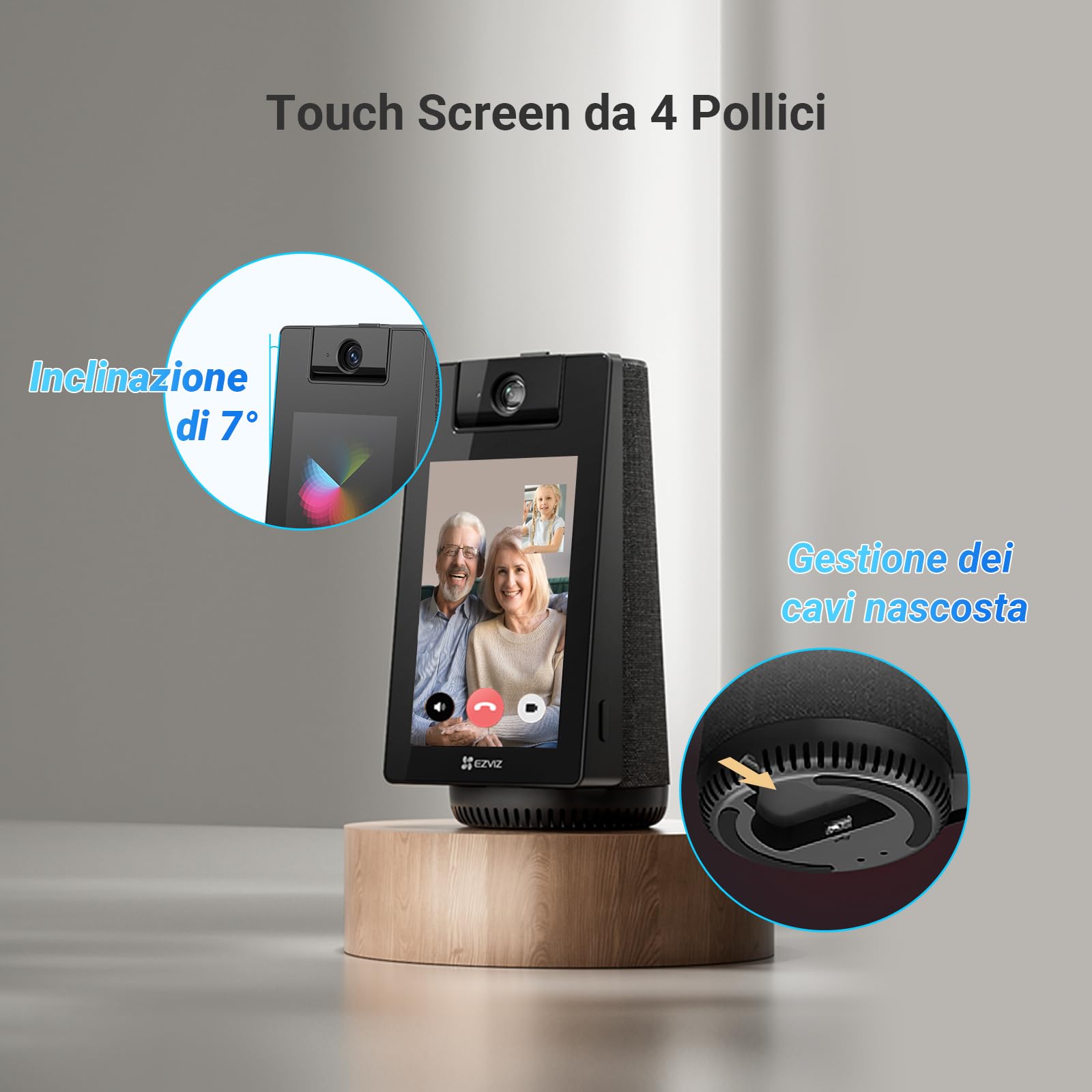 EZVIZ Telecamera WiFi Interno 2K+ 360° con Videochiamata, Rilevamento AI Persone/Animali/Pianto, Monitoraggio Bambini e Anziani, Album Digitale e Altoparlante Bluetooth, WiFi Dual-Band 2,4/5GHz, S10
