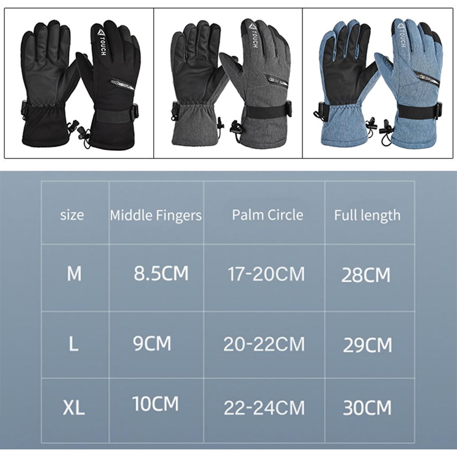 Guanti da Sci Touch Screen, Guanti da Sci da Escursionismo da Equitazione Antivento Caldi da Donna, Guanti Invernali da Donna per la Stagione Fredda