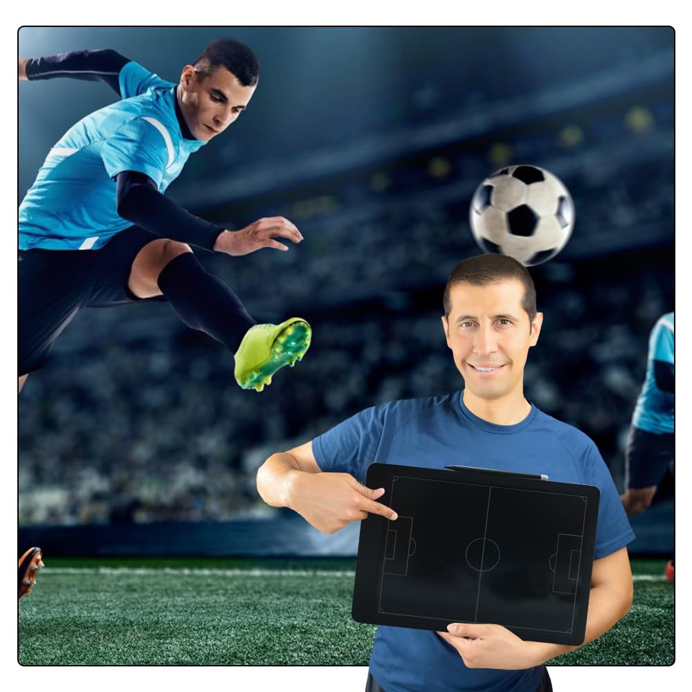 MiOYOOW Elektronisches Coach Board, Fußball-/Basketball Coaching Trainingsboard, Taktisches Coaching Board mit LCD Bildschirm für Taktische Anleitung