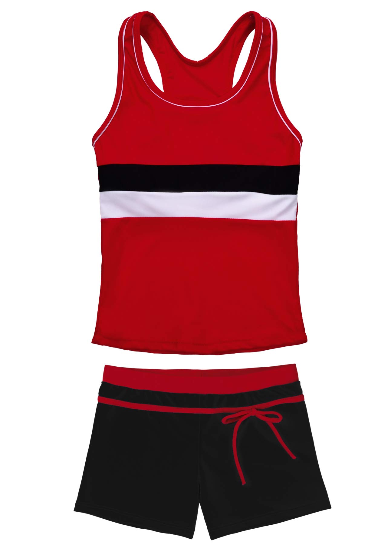 JerrisApparel Little Girls' Summer Two Piece Boyshort Tankini Kids Swimsuit