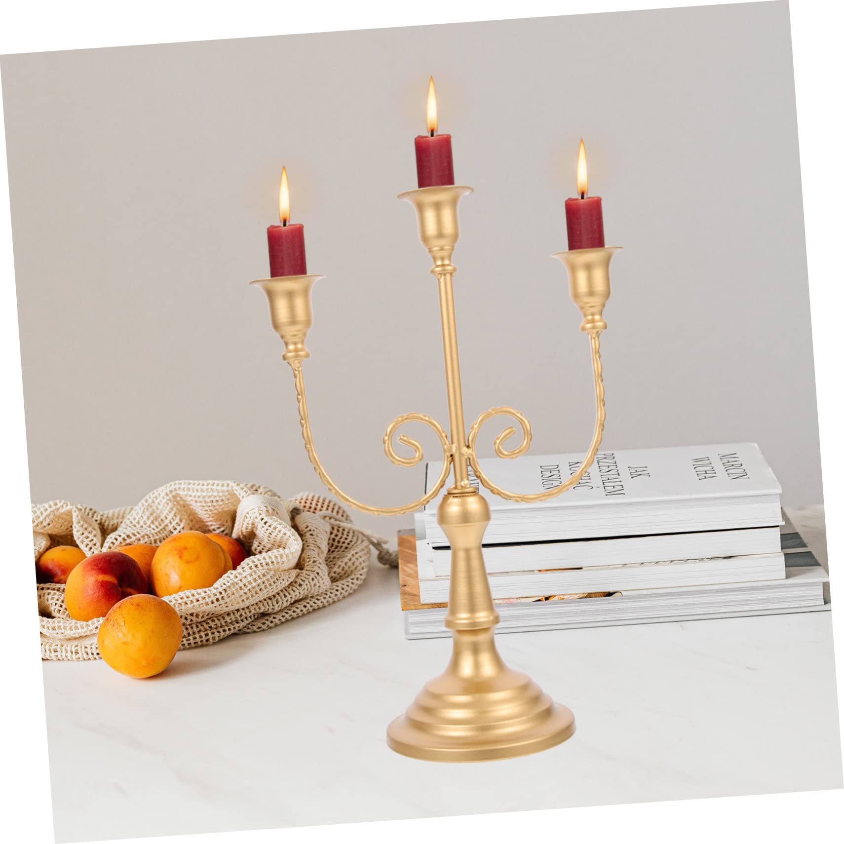 MAGICLULU 2 Pz Lungo Candelabro Candele 3 Teste Candelabro a Colonna Arredamento Esterno Arredamento Del Tavolo Portacandela a 3 Bracci Accessori Tavolo Da Pranzo Ferro Da Stiro
