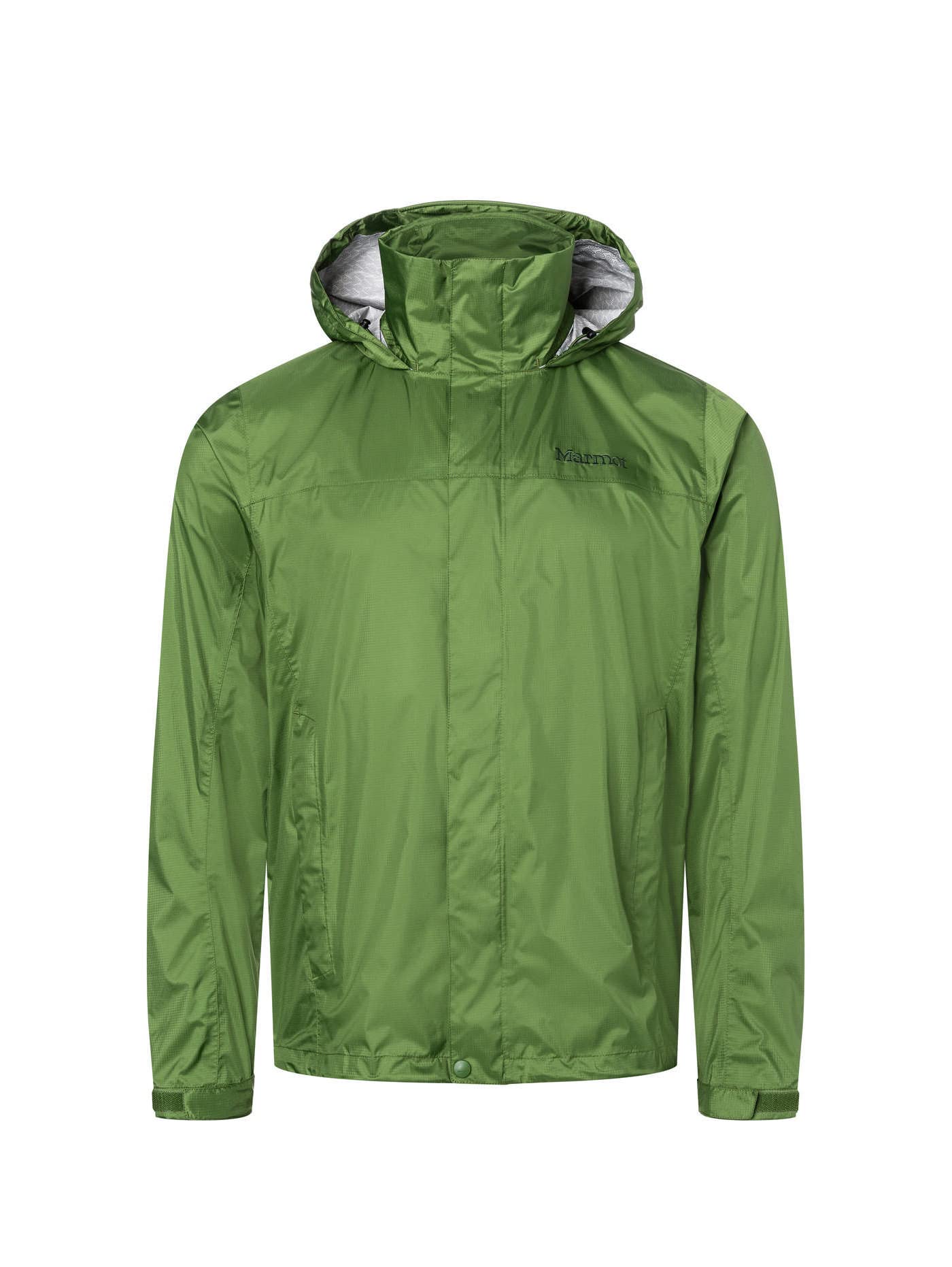 Marmot Meżczyzni PreCip Eco Jacket S22, Wodoodporna kurtka przeciwdeszczowa, oddychający płaszcz przeciwdeszczowy z kapturem, lekka wiatrówka hardshell na wędrówki, Foliage, L