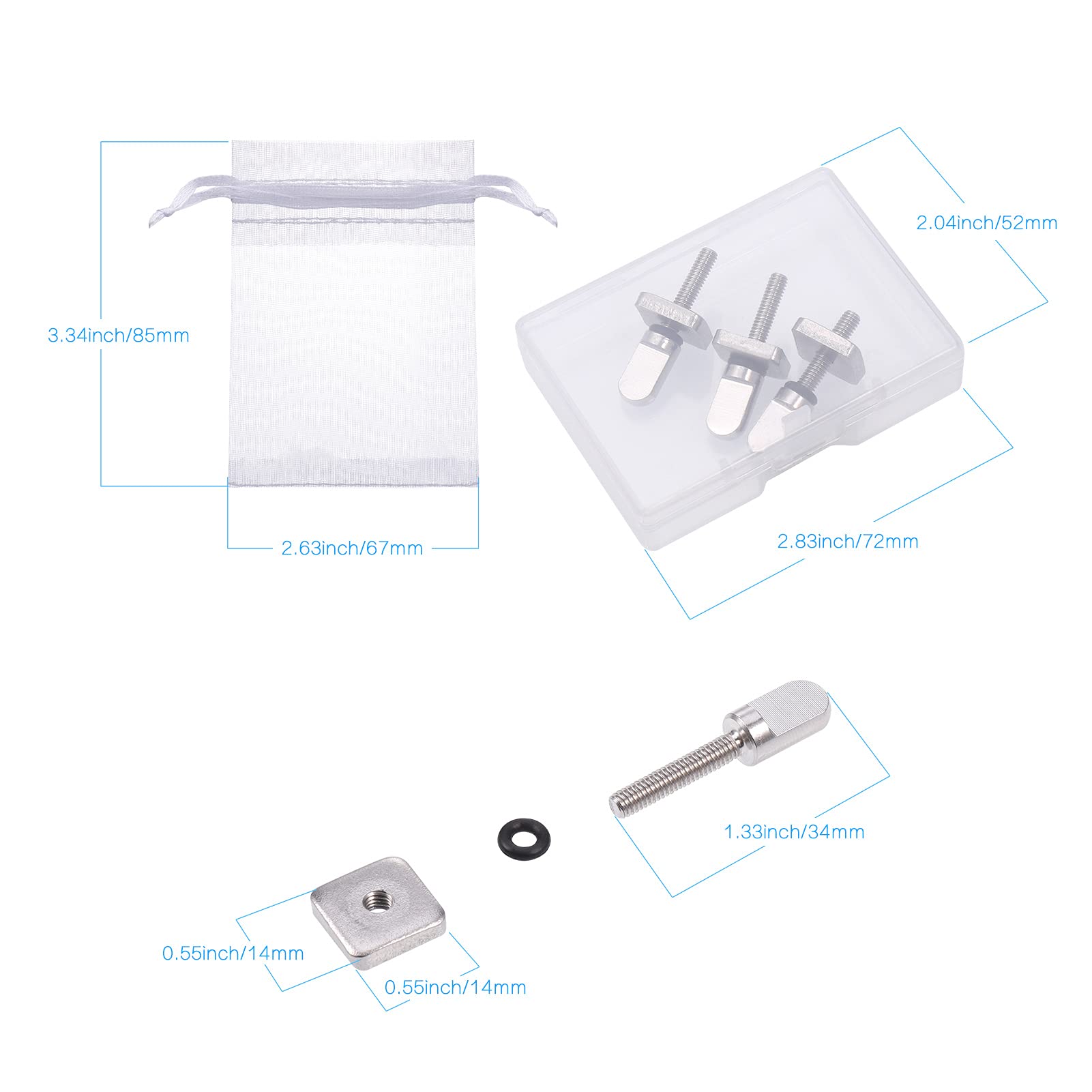Image secondaire de Kit de 4 vis en acier inoxydable pour aileron de surf - Antirouille et facile à installer