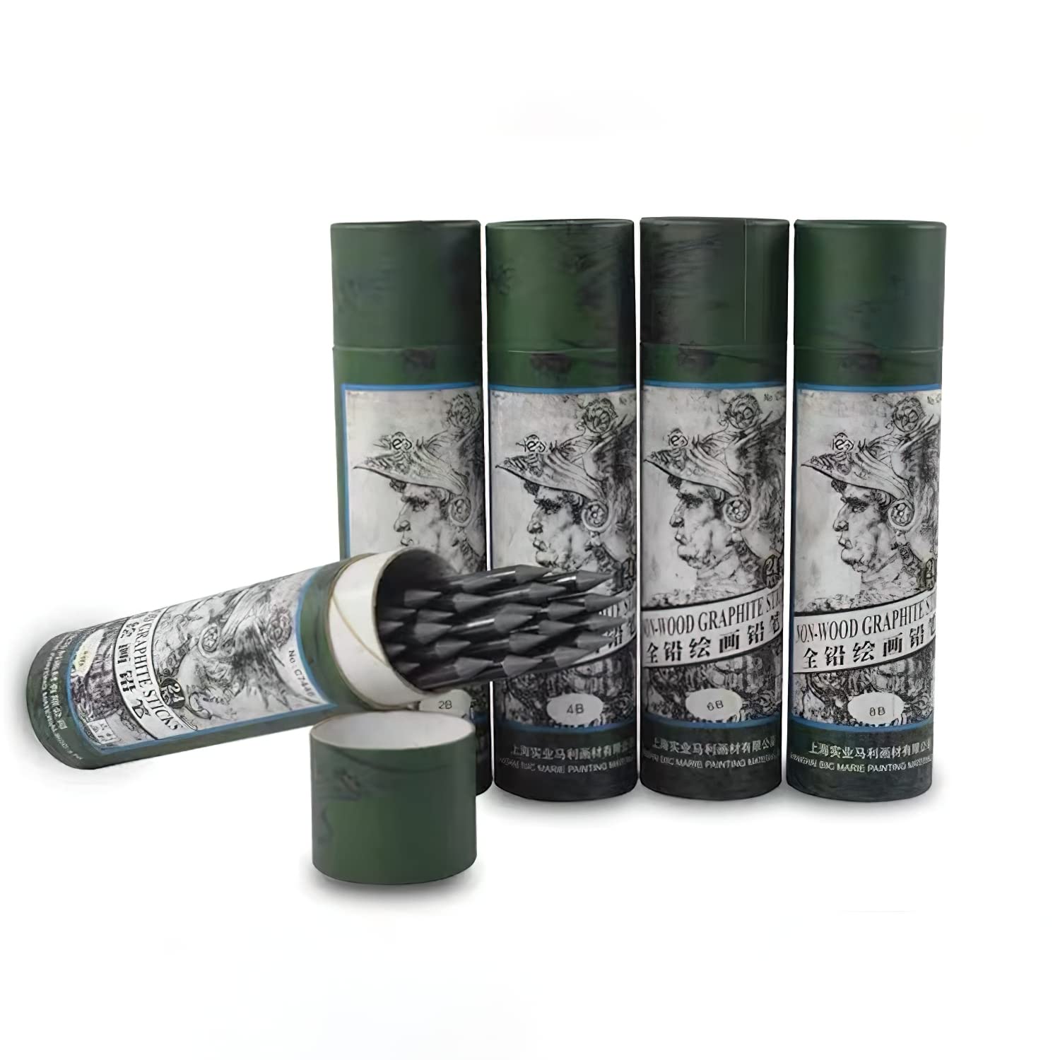 YYMIYU Matite in grafite senza carbone, matite professionali Sketch Art HB-2B-4B-6B-8B-10B-12B-EE-soft-Neutral-Hard 2PCS ognuna