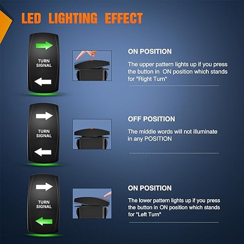 Vista 119 de Interruptor de direccional Nilight azul de 4 pines ON OFF ON, interruptor basculante SPDT grabado con láser, interruptores de palanca 12 V 20 A 24 V