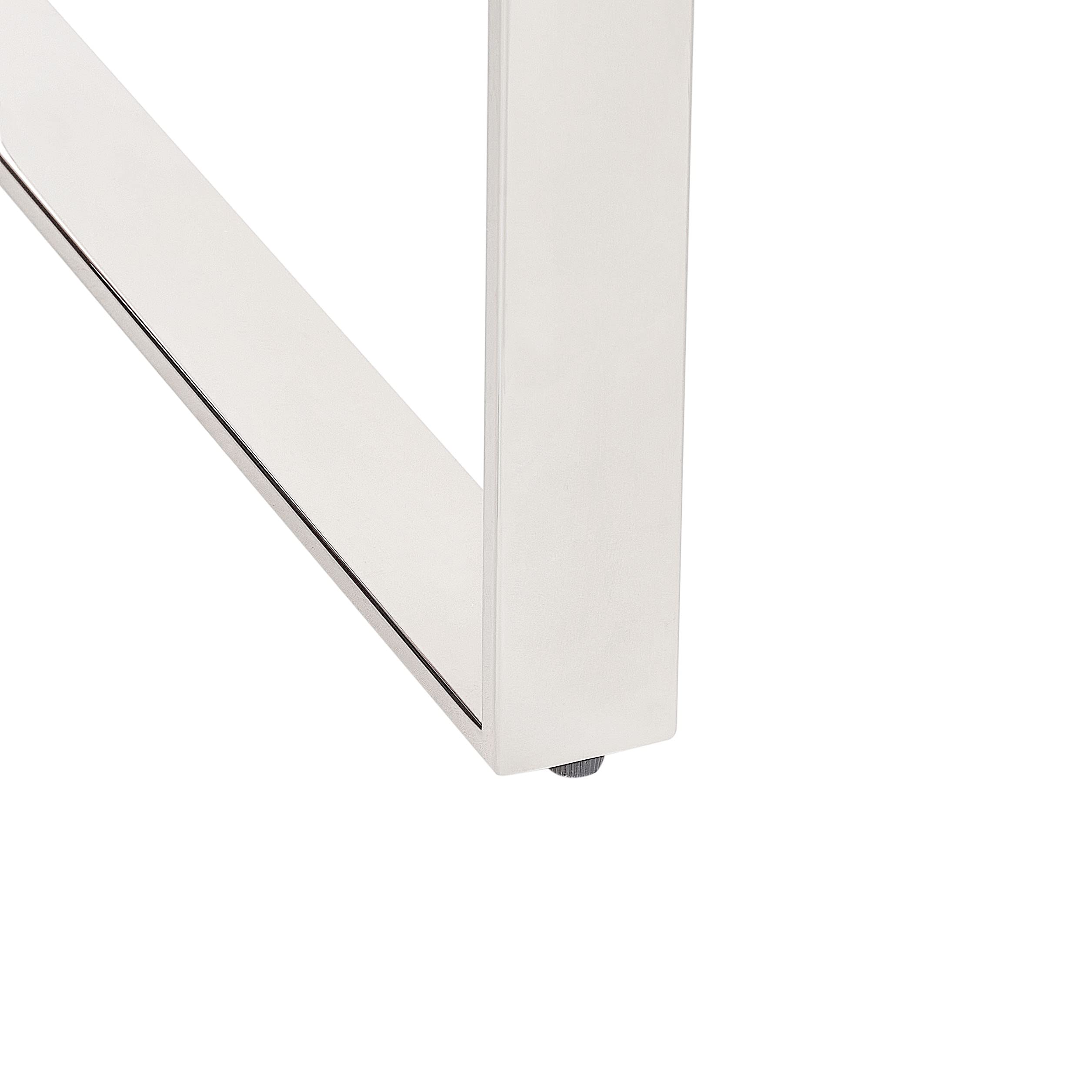 Beliani Moderner Couchtisch mit Edelstahlgestell Glasplatte Silber Tilon