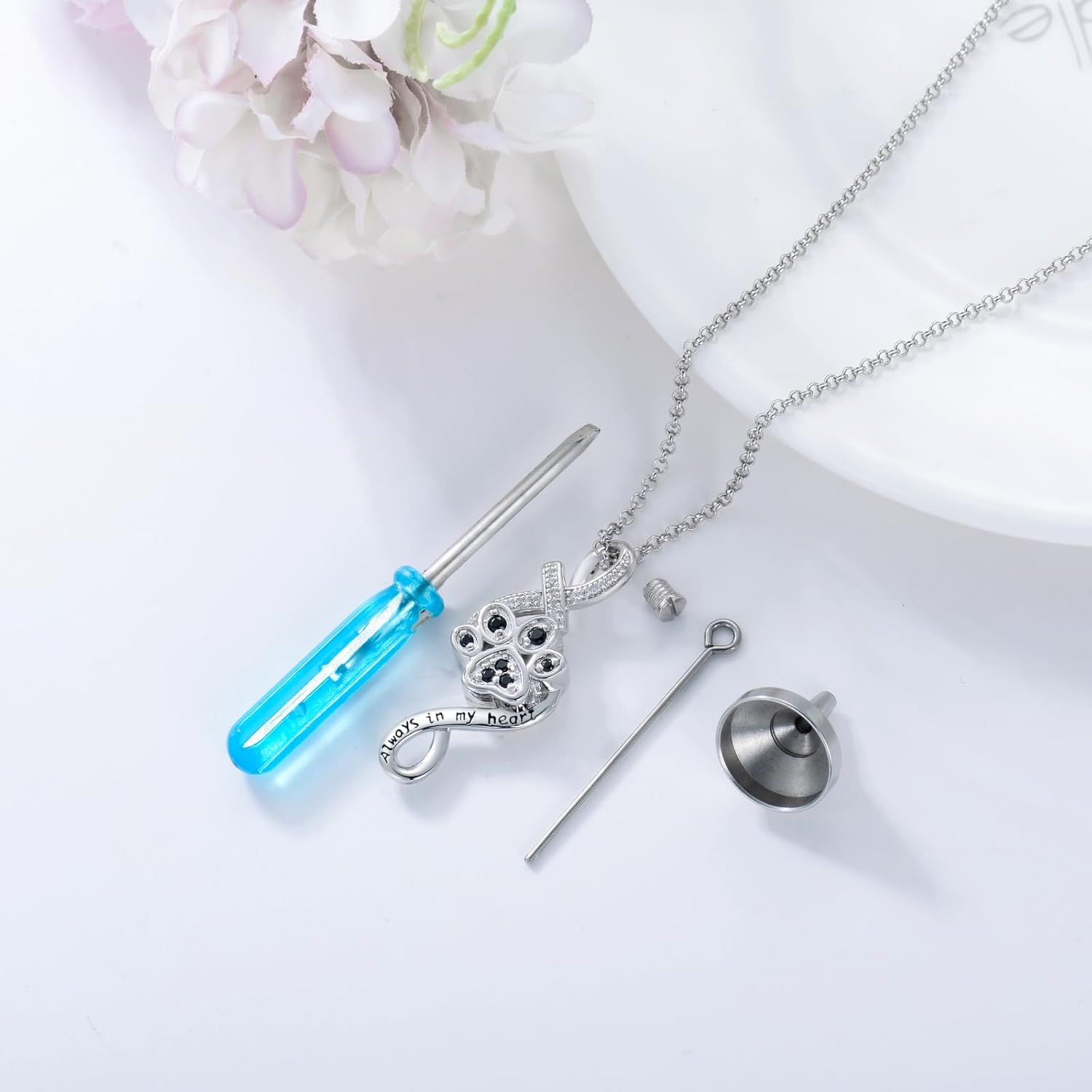 PELOVNY Urn Necklace for Ashes 925 Sterling Silver Butterfly Dragonfly Bee Phoenix Hummingbird Urn Necklaces Animal Crystal Cremation Jewelry for Ashes Cat Dog Pet Memorial Gifts