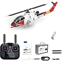 YU Xiang F112S AH-1 Cobra 9CH RC Helicopter, 2.4GHz 1/40 Scale RC Military Helicopter with Dual-Blade Flybarless Rotor Head, 6G Mode & GPS Positioning for AdultRed White/1 Battery